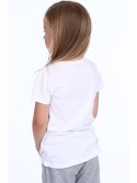 Tricou fete cu petice, alb NDZ8112 - Magazin online - Boutique